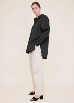 Oversized poplin blouse