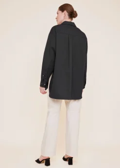 Oversized poplin blouse