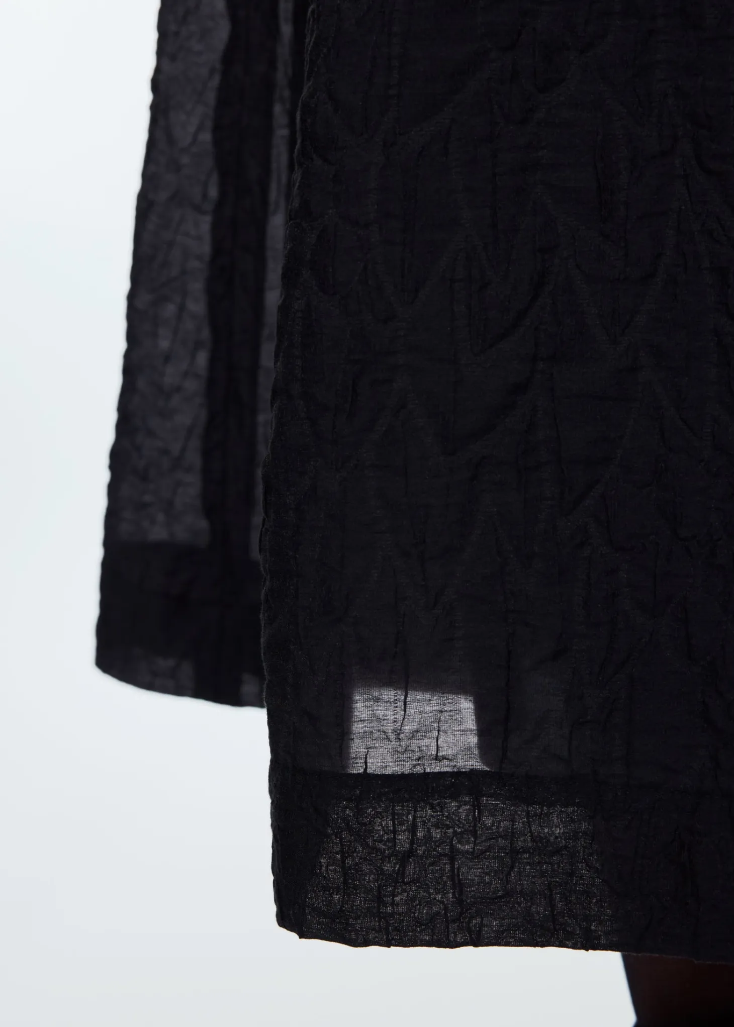 Pleated seersucker skirt