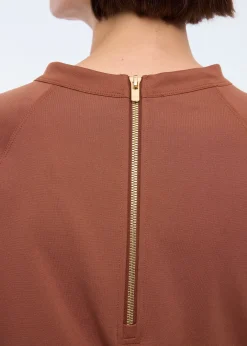 Pleated sleeve punto top
