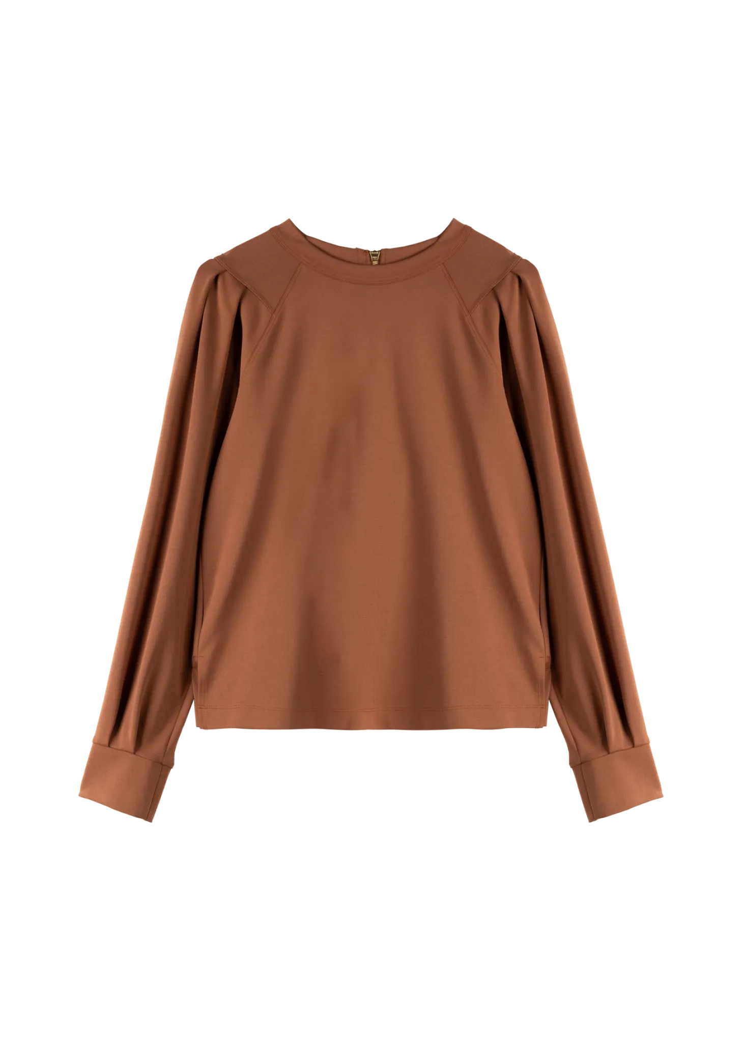 Pleated sleeve punto top