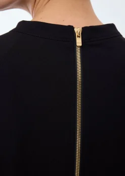 Pleated sleeve punto top