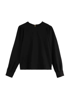 Pleated sleeve punto top
