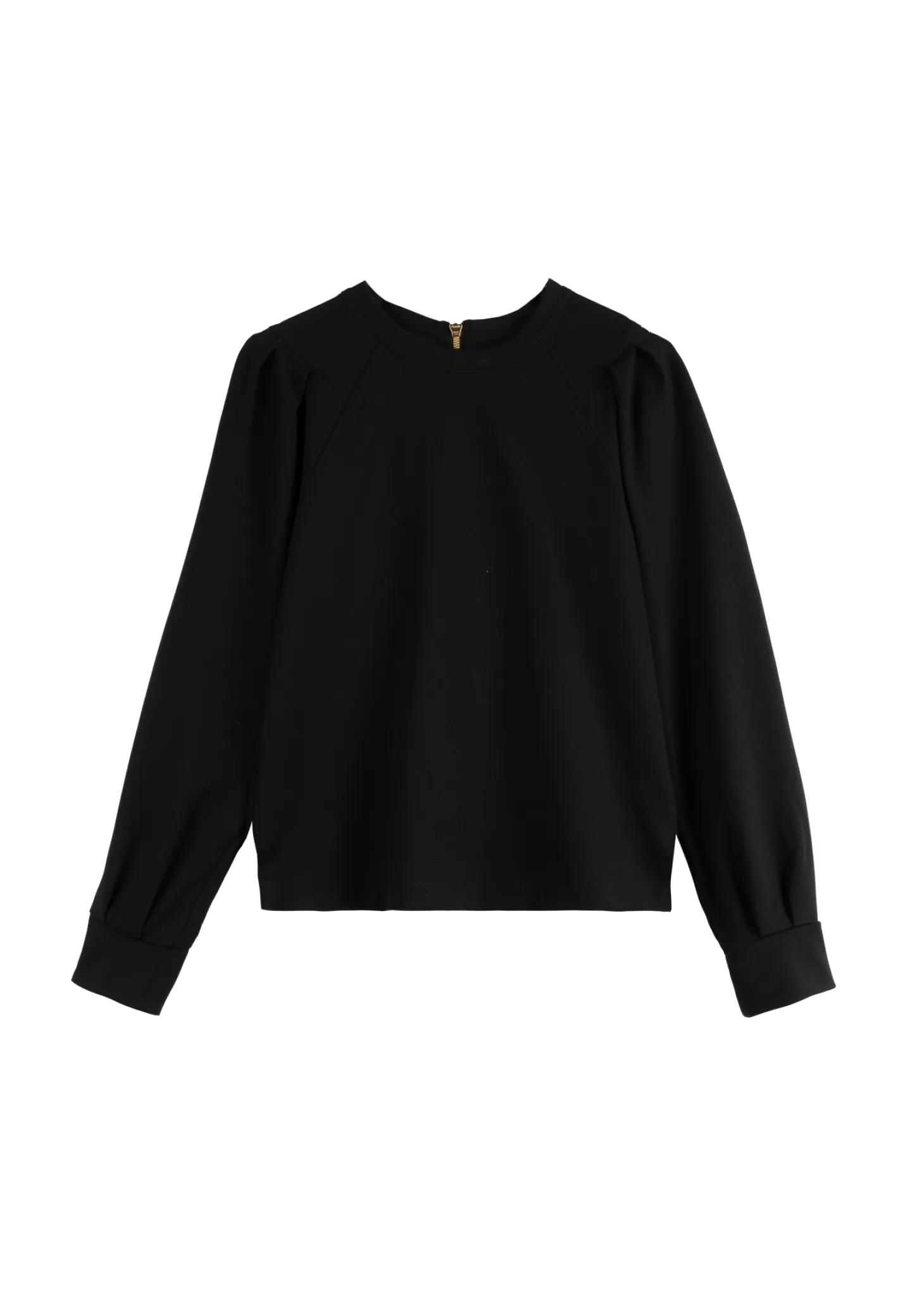 Pleated sleeve punto top