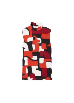 Printed jersey col top