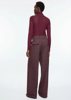 Regular checkered pants