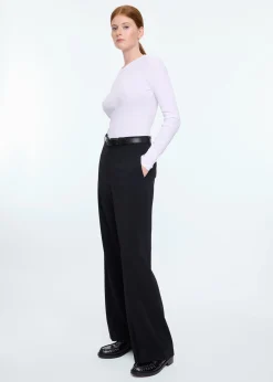 Regular fit crepe pants
