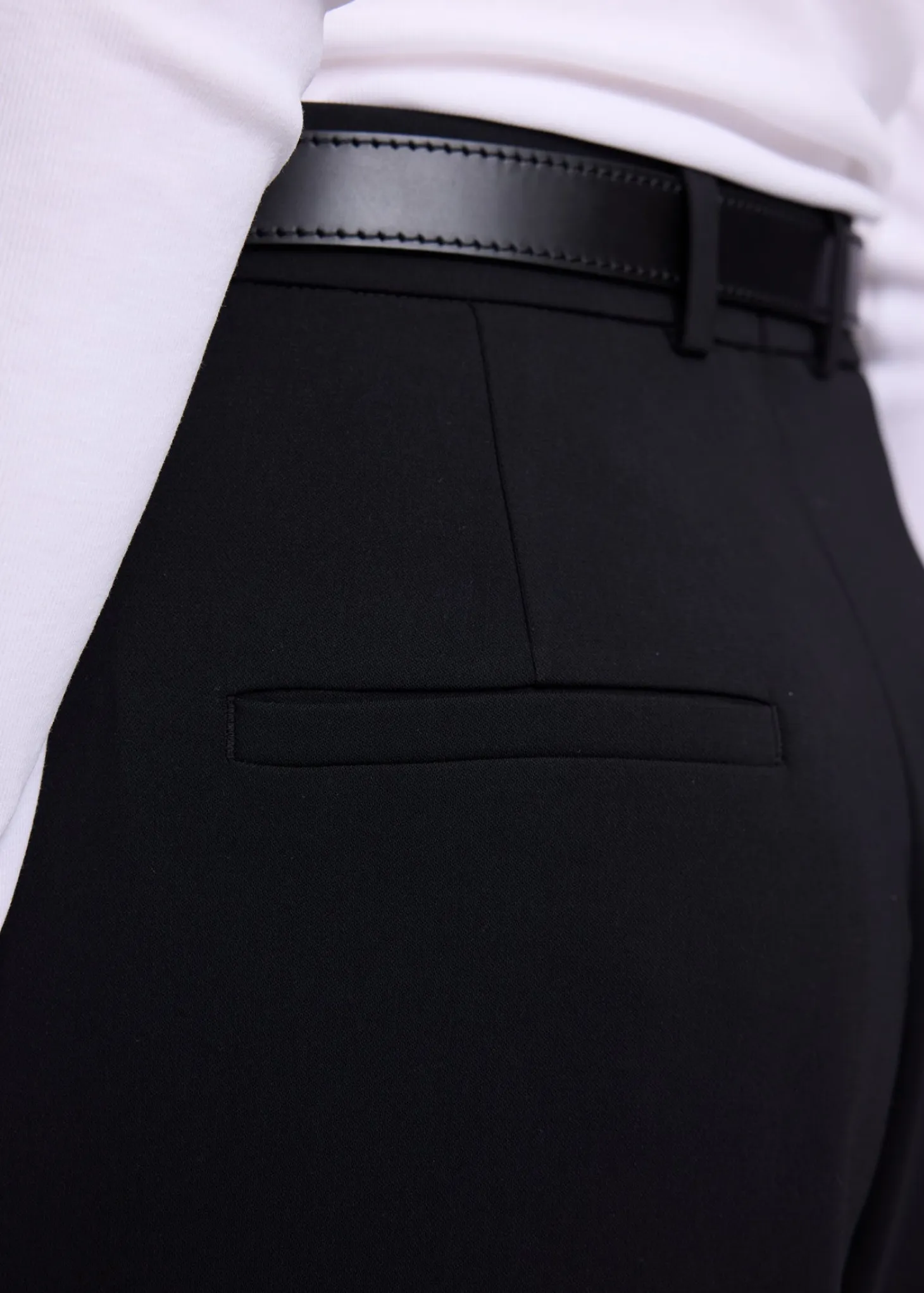 Regular fit crepe pants