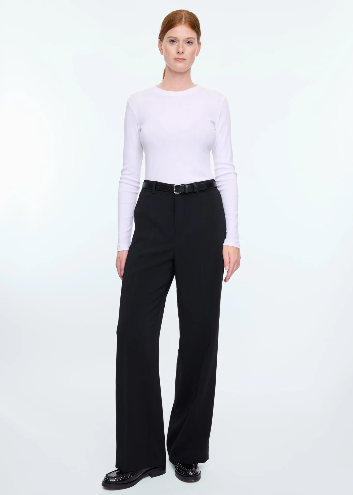 Regular fit crepe pants