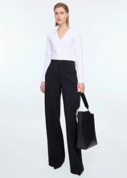 Rib top met V hals