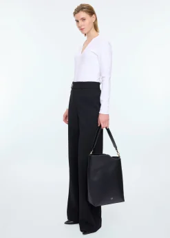 Rib top met V hals