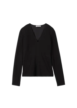 Rib top met v hals