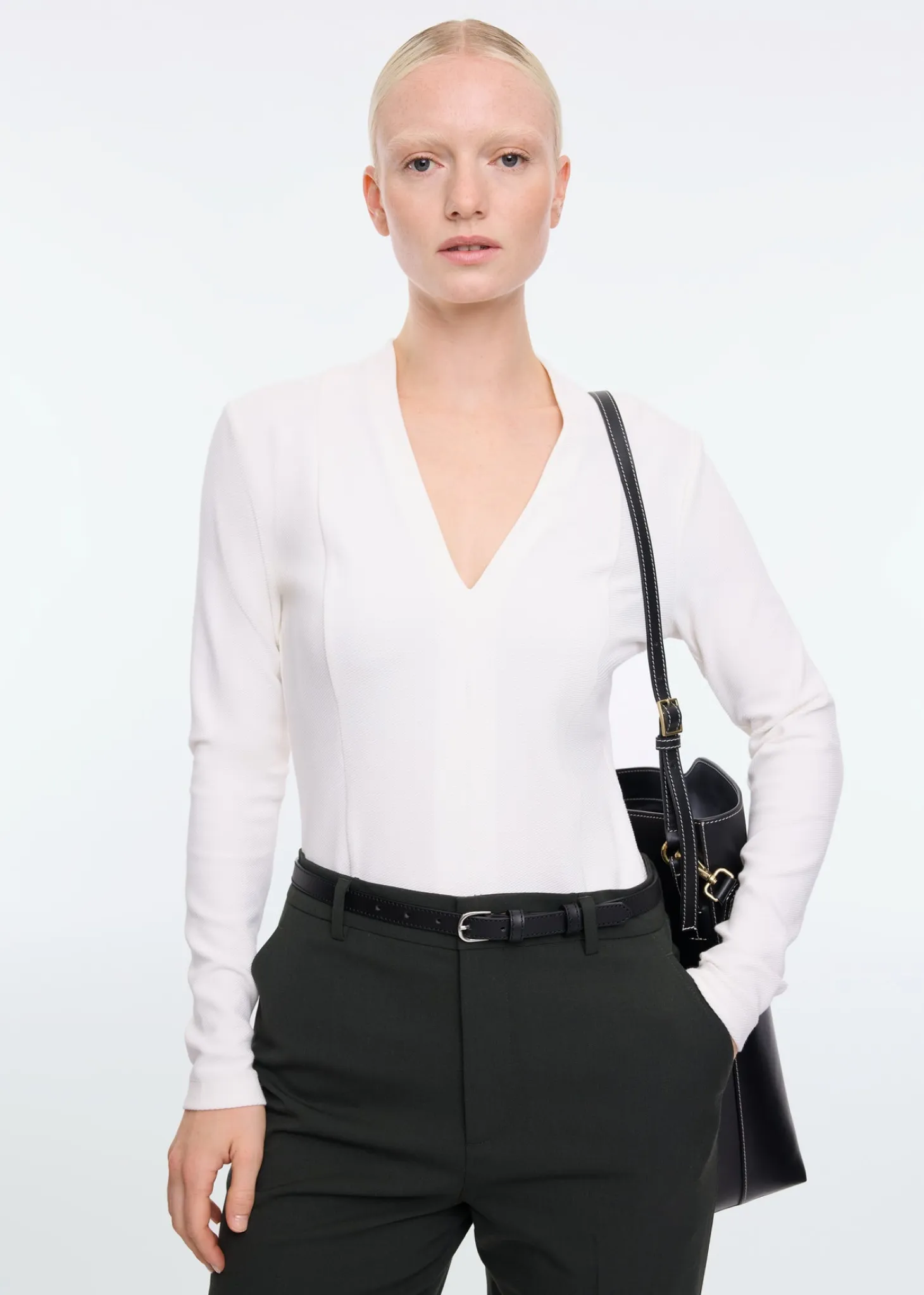 Rib v-neck top