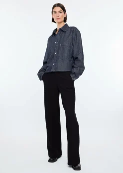 Rinsed chambray blouse