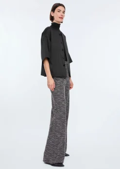 Round neck satin jacket