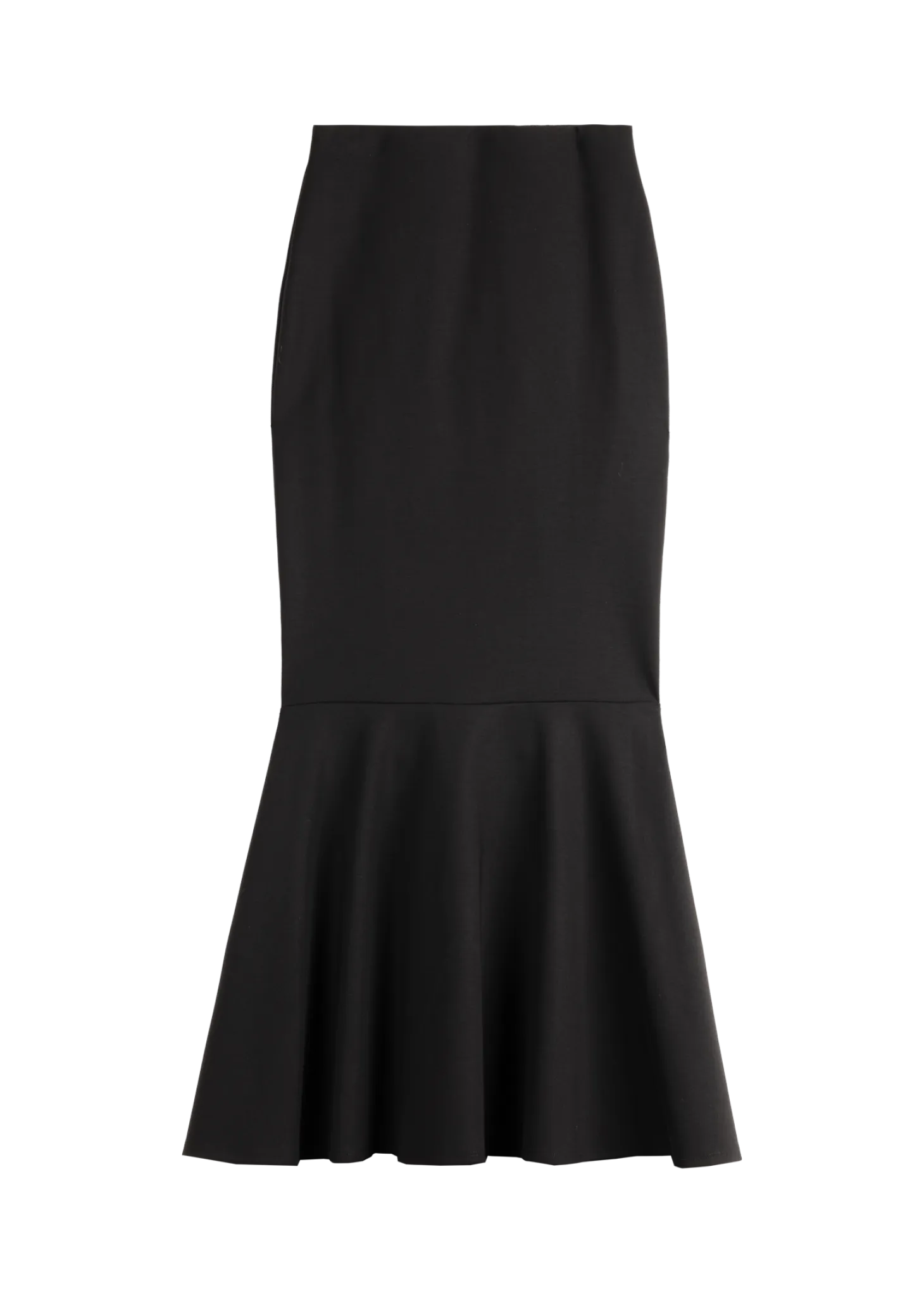 Ruched punto midi skirt