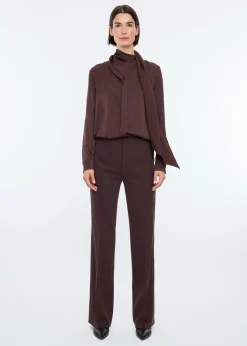 Satin bow blouse