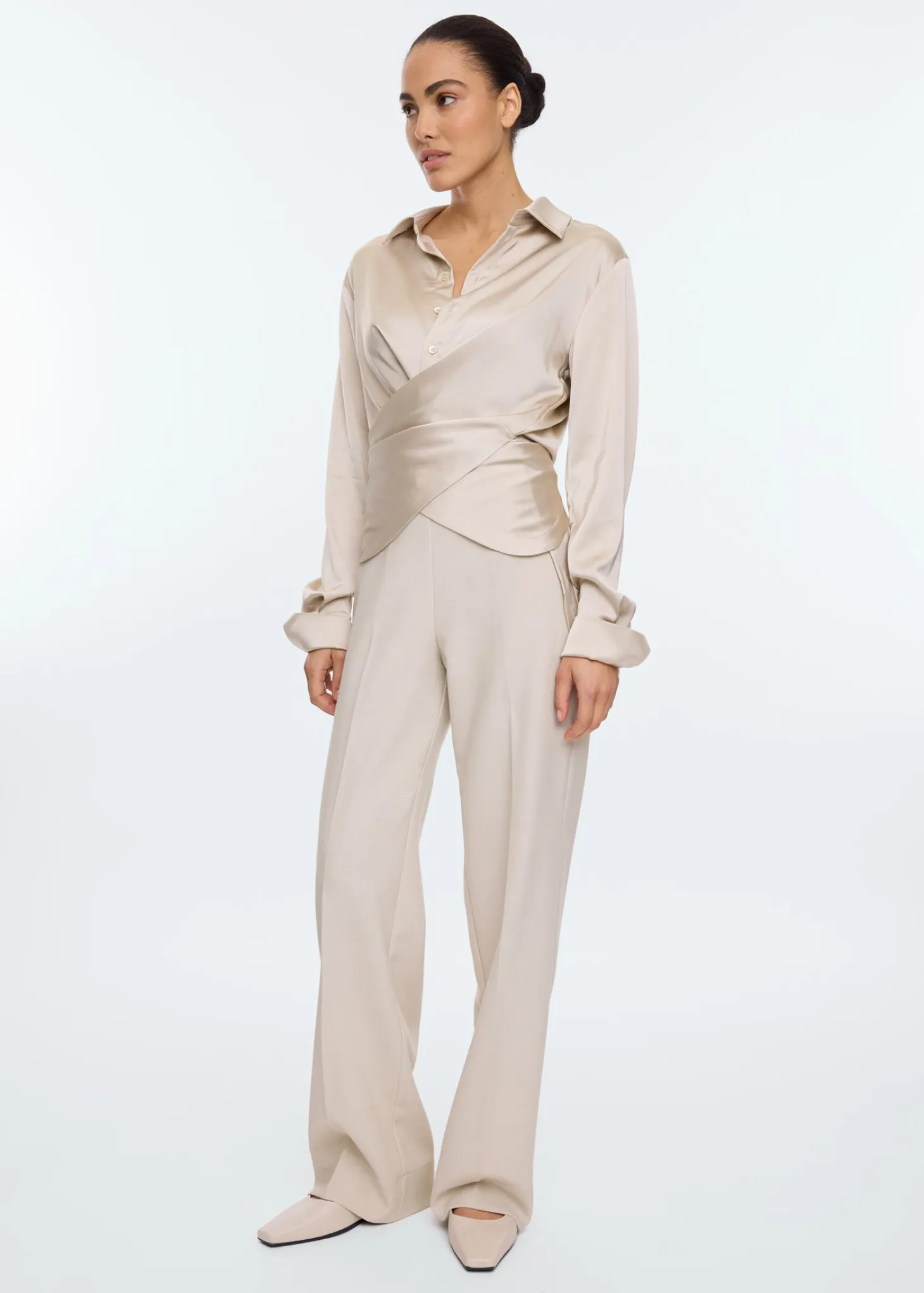 Satin viscose stretch