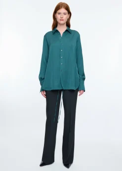 Satin wrap blouse