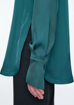 Satin wrap blouse