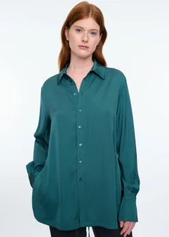 Satin wrap blouse