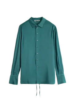 Satin wrap blouse