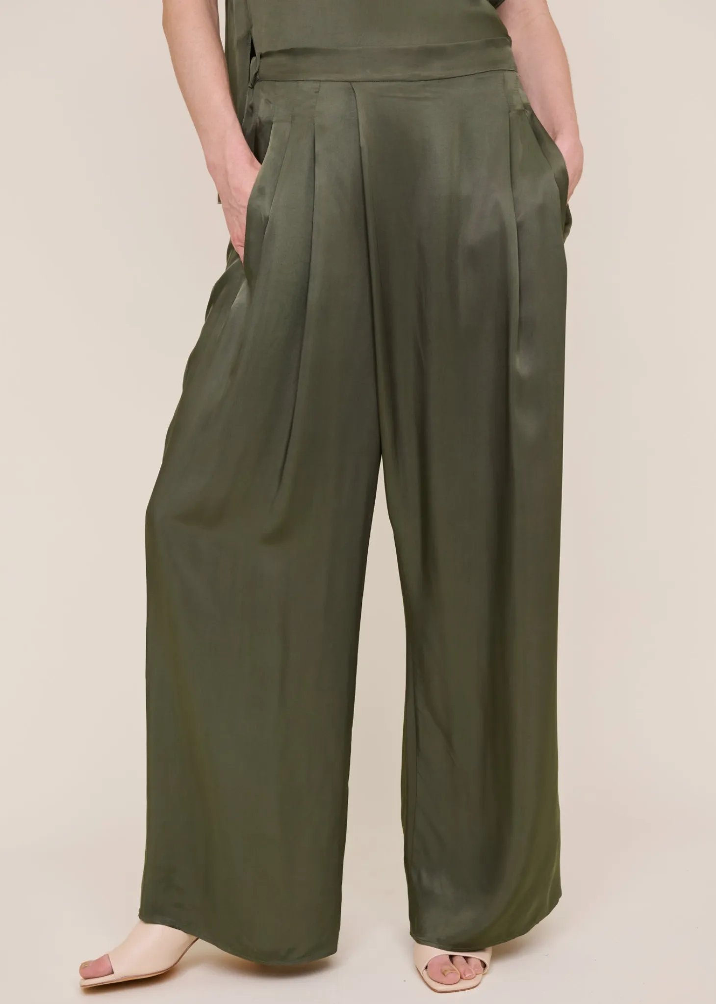 Satin wrap trousers