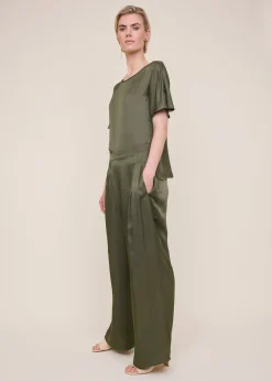 Satin wrap trousers