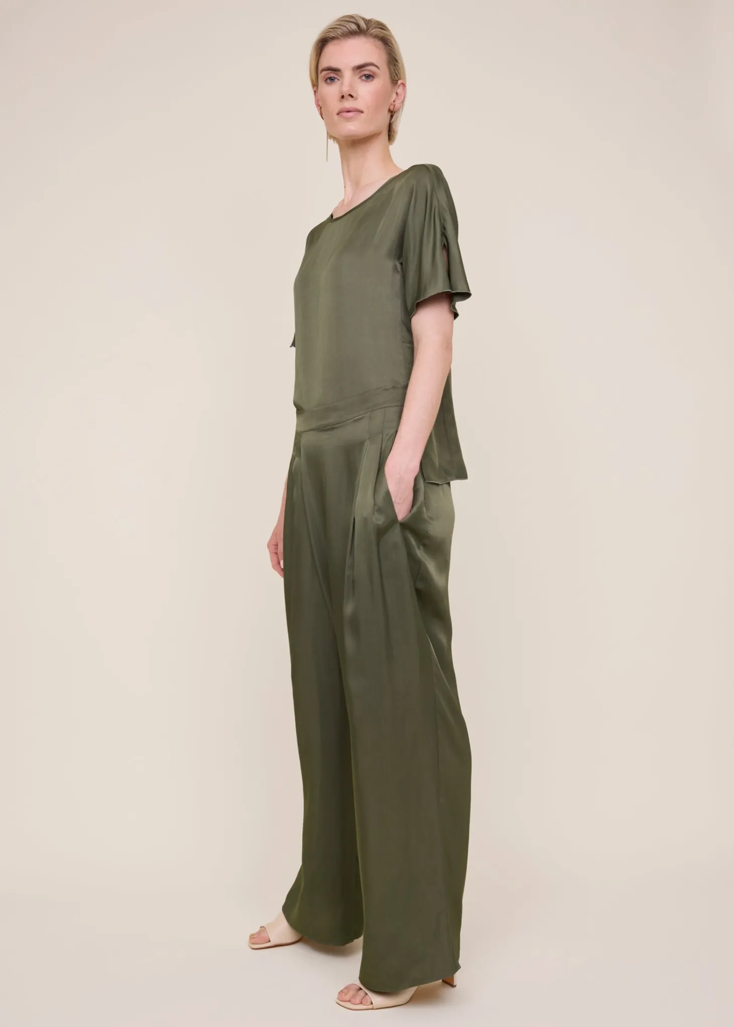 Satin wrap trousers