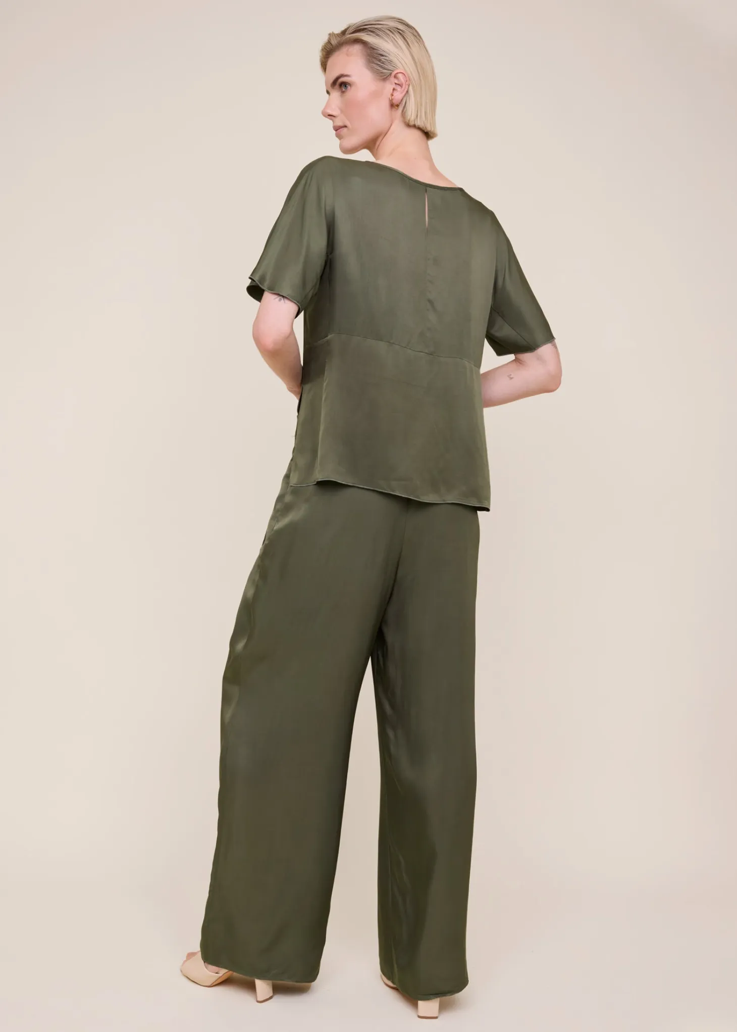 Satin wrap trousers