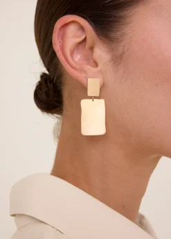 Square gold plated earring