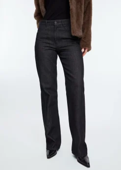Straight leg washed jeans