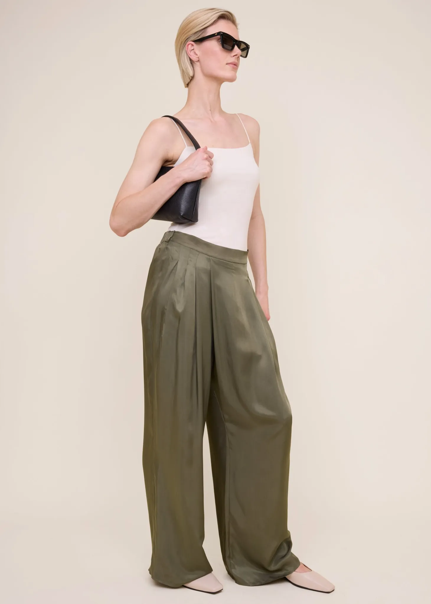 Straight viscose rib top
