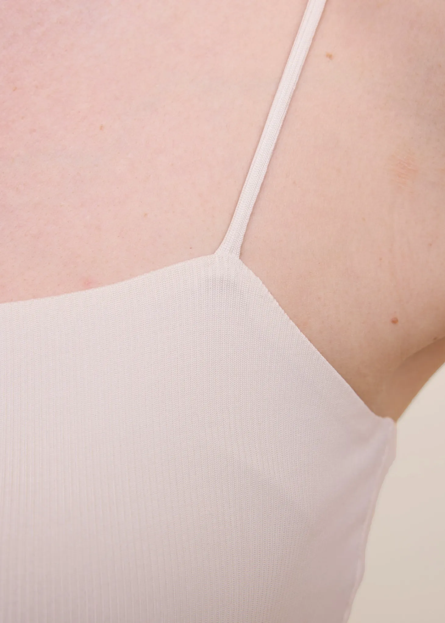 Straight viscose rib top