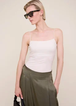 Straight viscose rib top