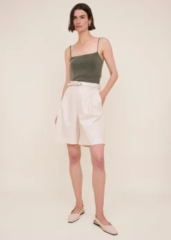 Straight viscose rib top