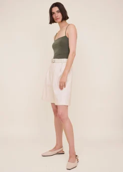 Straight viscose rib top