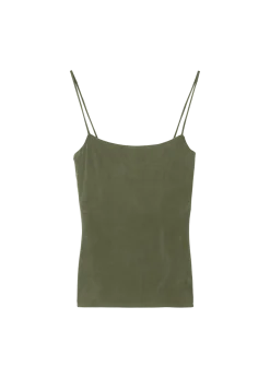 Straight viscose rib top