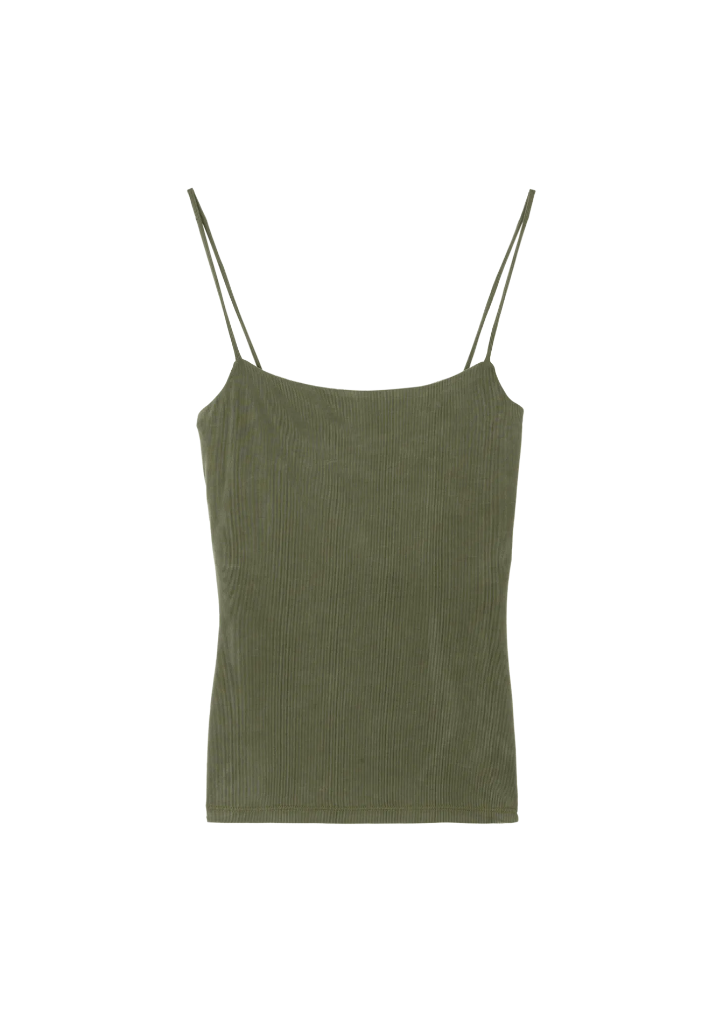 Straight viscose rib top