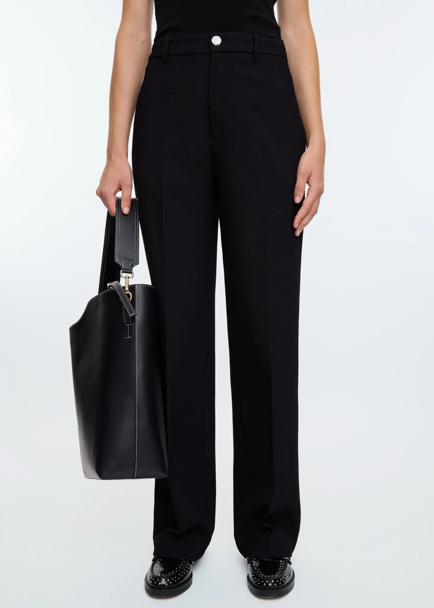 Straight waffle trousers