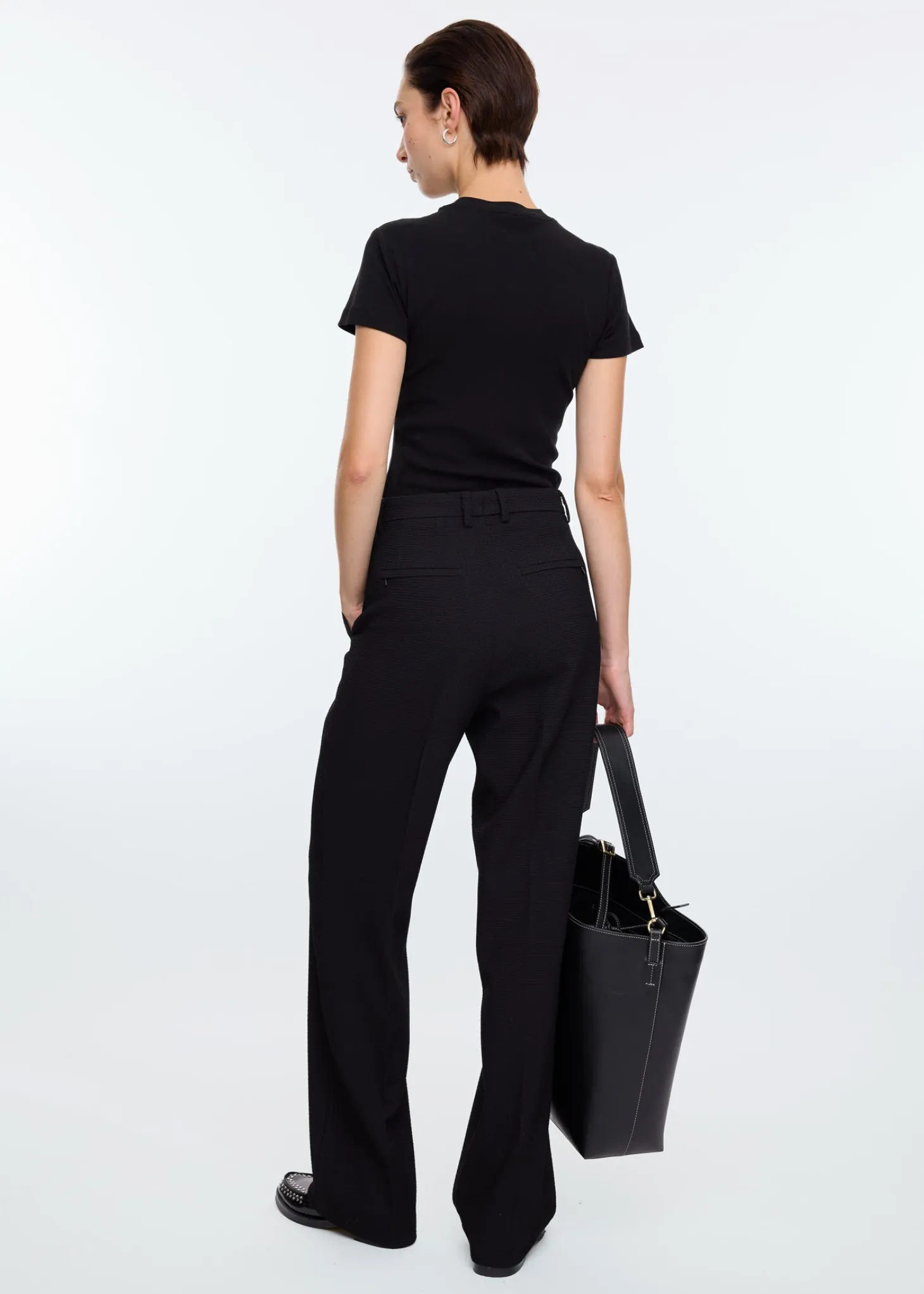 Straight waffle trousers
