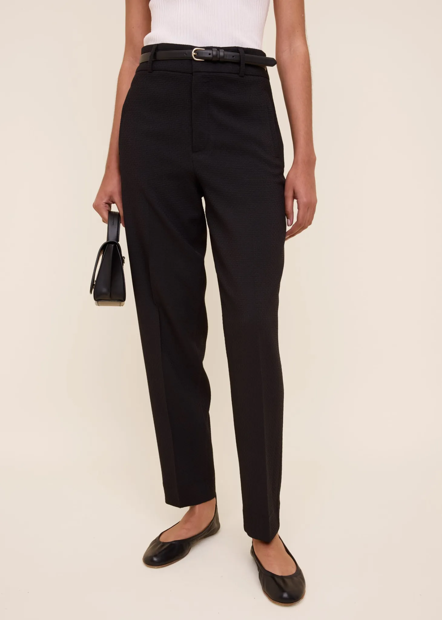 Tapered waffle trousers
