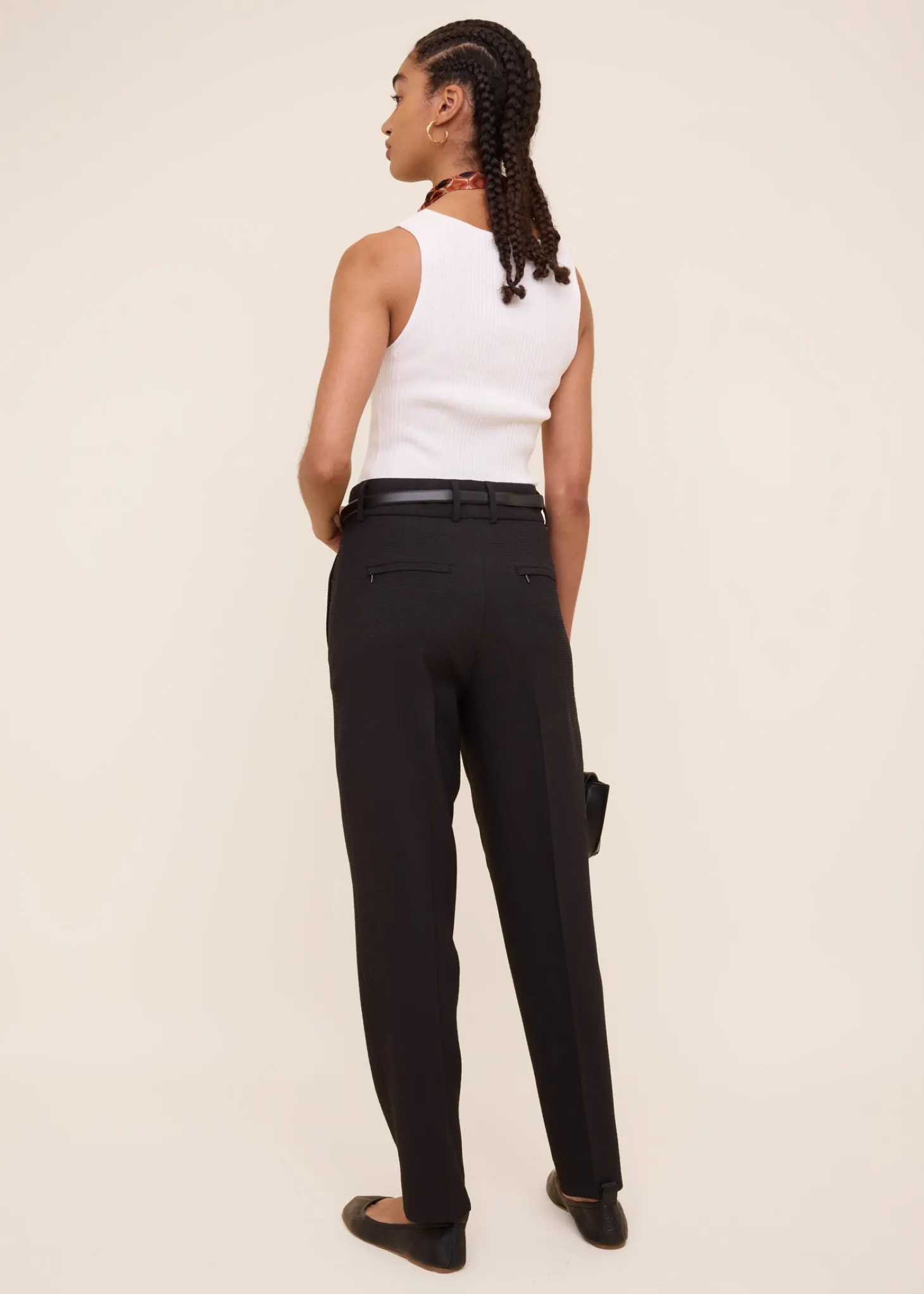 Tapered waffle trousers