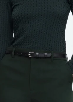 Thin leather belt