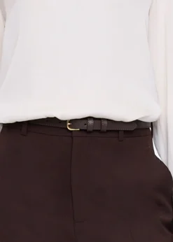 Thin leather belt