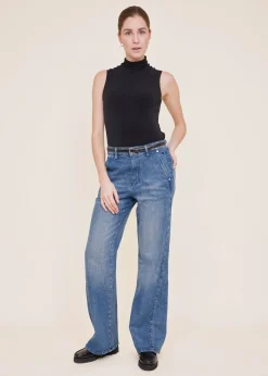 Tricot tanktop met col