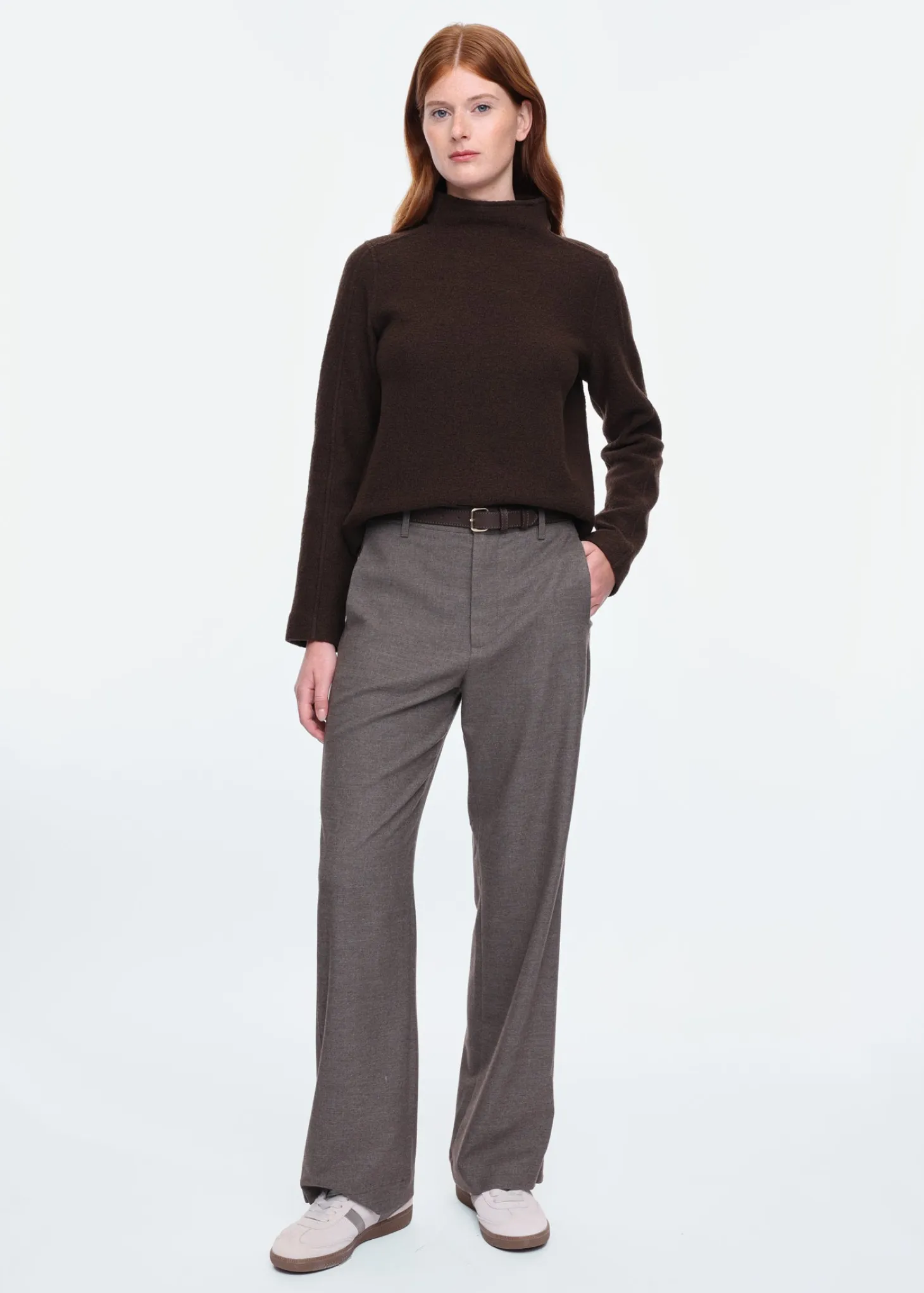 Turtle neck curl wool sweater