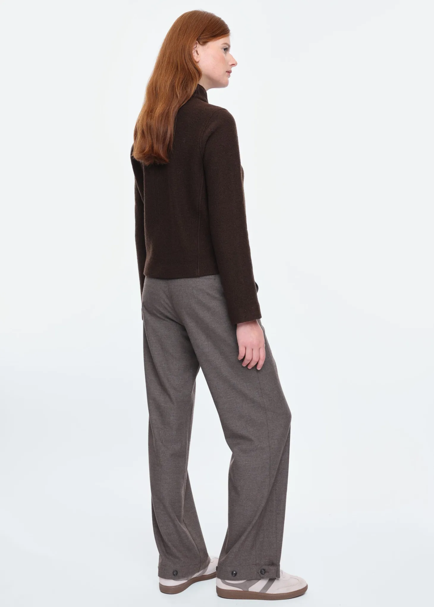 Turtle neck curl wool sweater