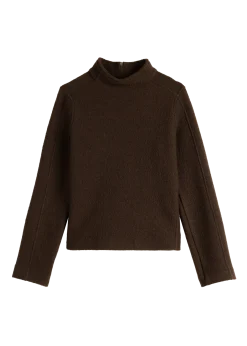Turtle neck curl wool sweater