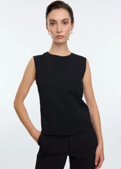 Twill mouwloze top